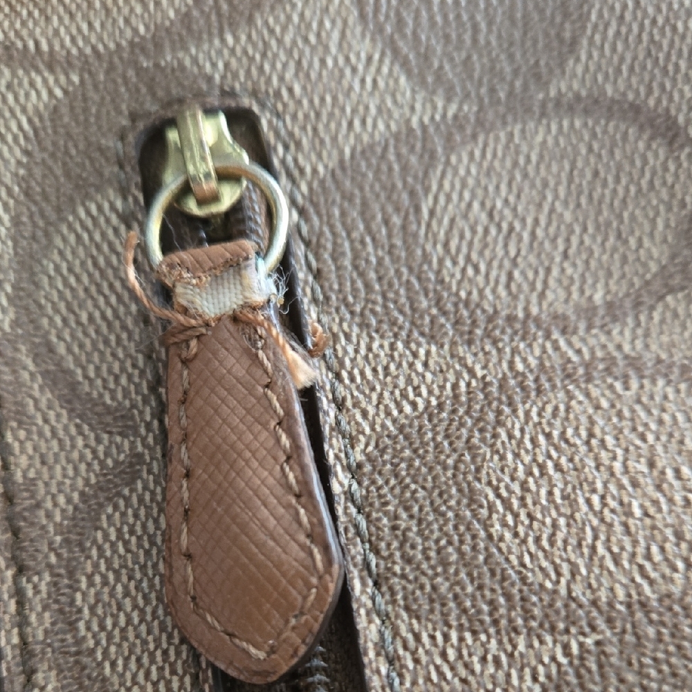 Coach Signature Tan Wristlet - Picture 6 of 15